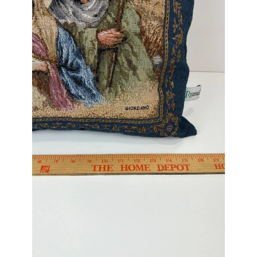 Giordano Holy Family Tapestry Decorative Pillow Riverdale USA Christmas Nativity